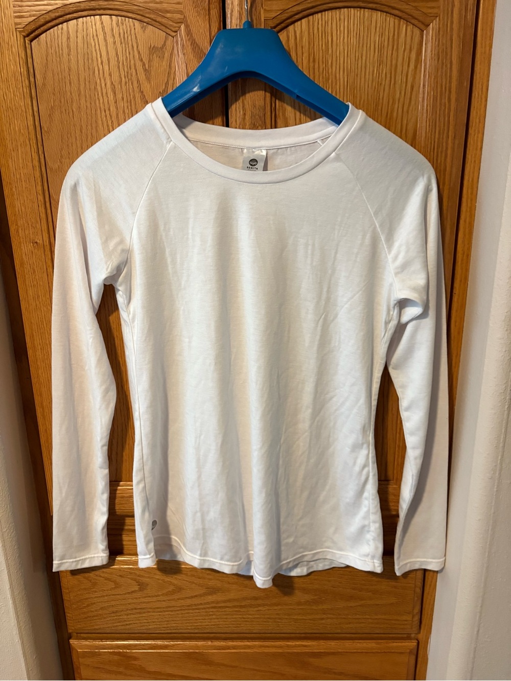 Senita Athletics White Crewneck Long Sleeve Top